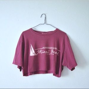 Vintage Style Miami T-shirt Crop Top